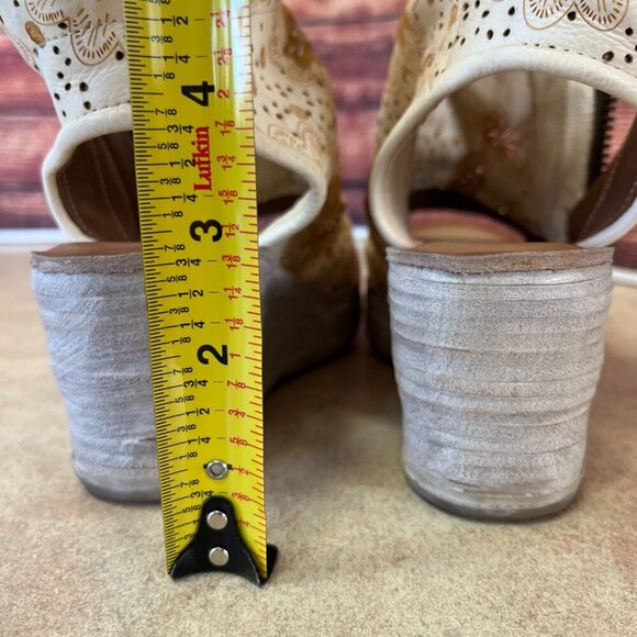 A.S.98 Leather Milk Peep Toe Wedge Espadrilles Sandal - Picture 13 of 16